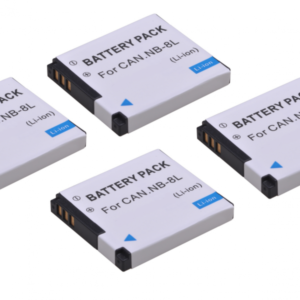 4 BATERÍAS NB-8L + CARGADOR CB-2LAE ALTERNATIVO CANON - Imagen 3