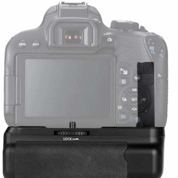 BATTERY GRIP CANON T7I 77D 800D ALTERNATIVO + 2 BATERÍAS + CONTROL REMOTO - Imagen 7