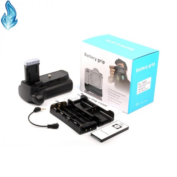 BATTERY GRIP PARA CANON T3 T5 T6 T7  ALTERNATIVO + CONTROL REMOTO + 1 BATERÍA - Imagen 3