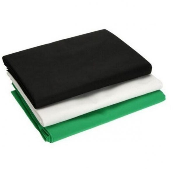 KIT PORTATELÓN DE FONDO FOTOGRÁFICO + PINZAS + 3 FONDOS (BLANCO, NEGRO, VERDE) - Imagen 5