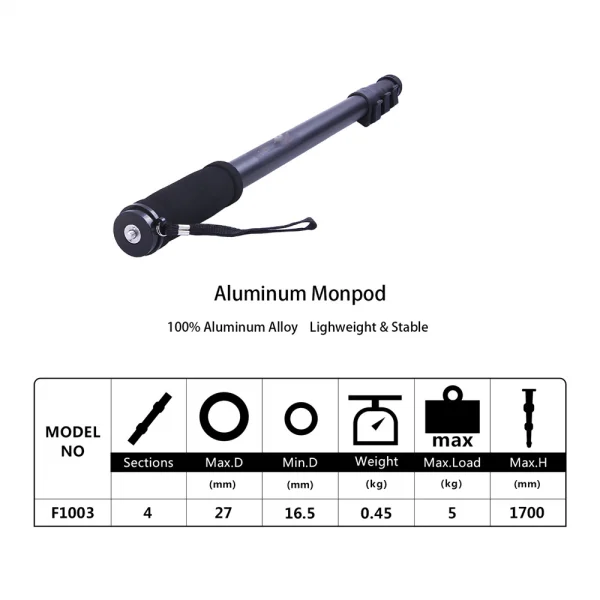 MONOPODO WT-1003 ALTURA MÁXIMA 170 - Imagen 4