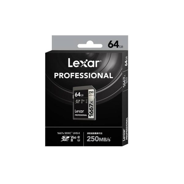 TARJETA SD LEXAR PROFESSIONAL 1667X 64GB SDXC UHSII - Imagen 2