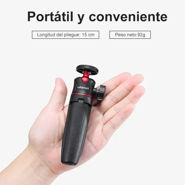 KIT ULANZI MINI TRIPODE + ADAPTADOR CELULAR + FOCO LED - Imagen 5