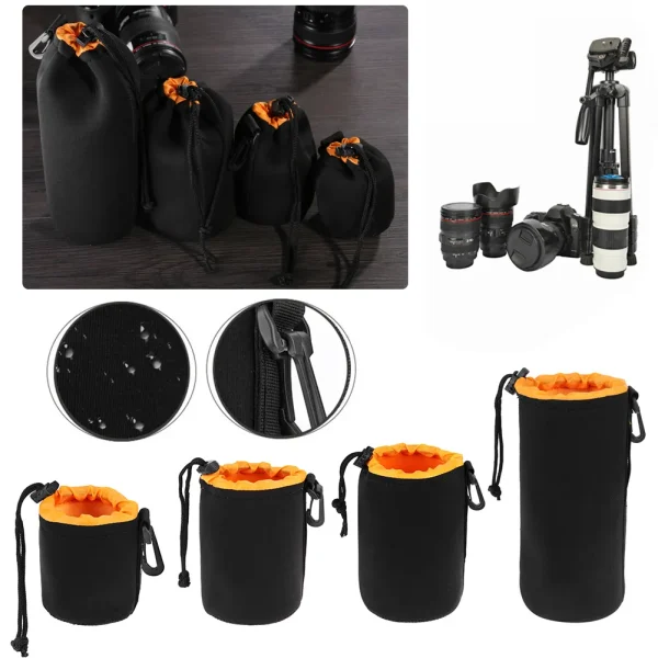 BOLSO NEOPRENE IMPERMEABLE PARA LENTE TAMAÑO M 14.5X8.5CM - Imagen 4