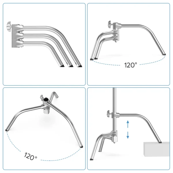 C-STAND TRÍPODE ATRIL DE LUZ ALTA RESISTENCIA PARA FOTOGRAFÍA - Imagen 4