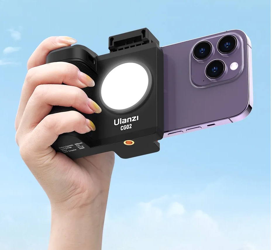 EMPUÑADURA INALÁMBRICA ULANZI CG02 BLUETOOTH LUZ DE RELLENO