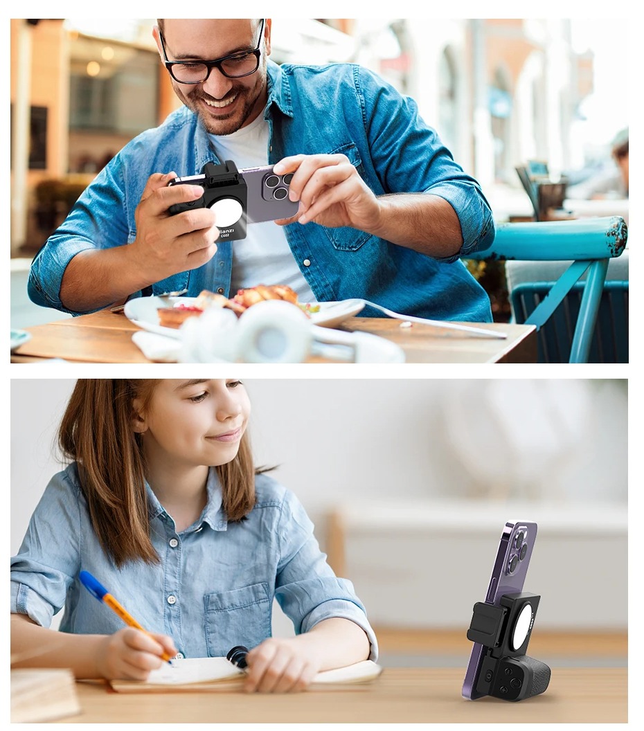 EMPUÑADURA INALÁMBRICA ULANZI CG02 BLUETOOTH LUZ DE RELLENO - Imagen 4