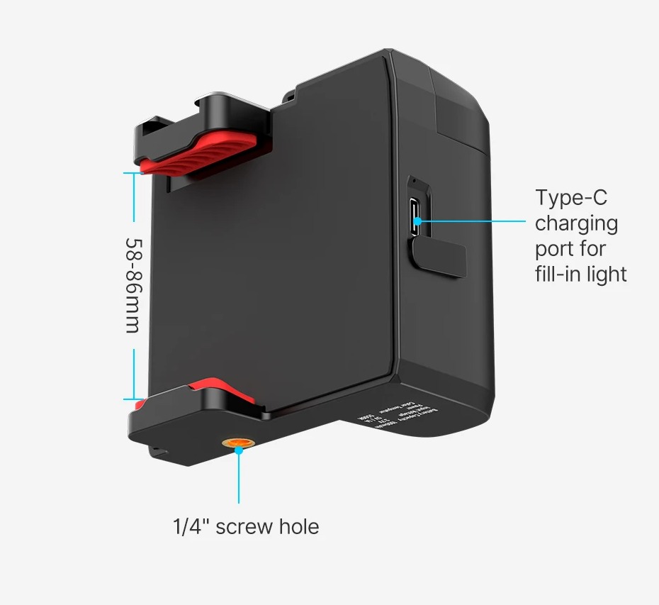 EMPUÑADURA INALÁMBRICA ULANZI CG02 BLUETOOTH LUZ DE RELLENO - Imagen 6