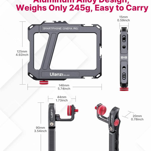 CAGE JAULA PARA CELULAR ULANZI VLOG KIT HORIZONTAL Y VERTICAL - Imagen 6