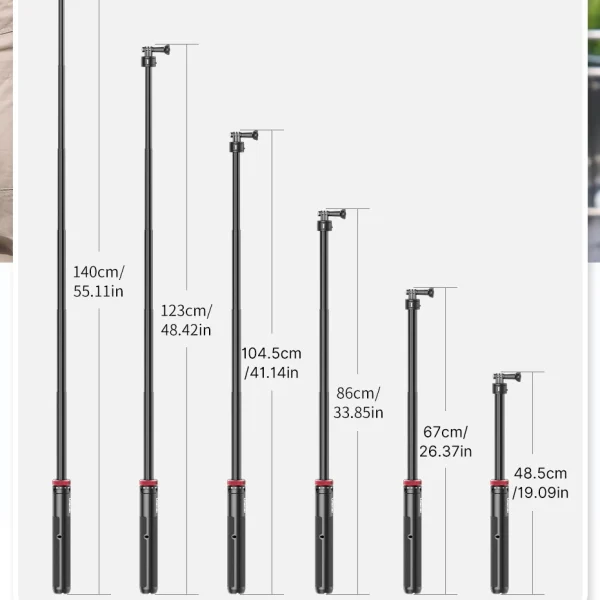 TRÍPODE MONÓPODO ULANZI GO QUICK II DE 1,4 M PARA GOPRO - Imagen 4