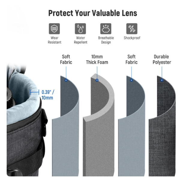 BOLSO LENTE NEEWER PB006 IMPERMEABLE PARA OBJETIVOS GRANDES - Imagen 5