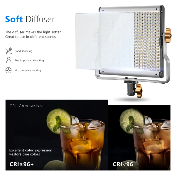 FOCO LED BICOLOR NEEWER NL480 CON FUENTE DE PODER INCLUIDA - Imagen 4