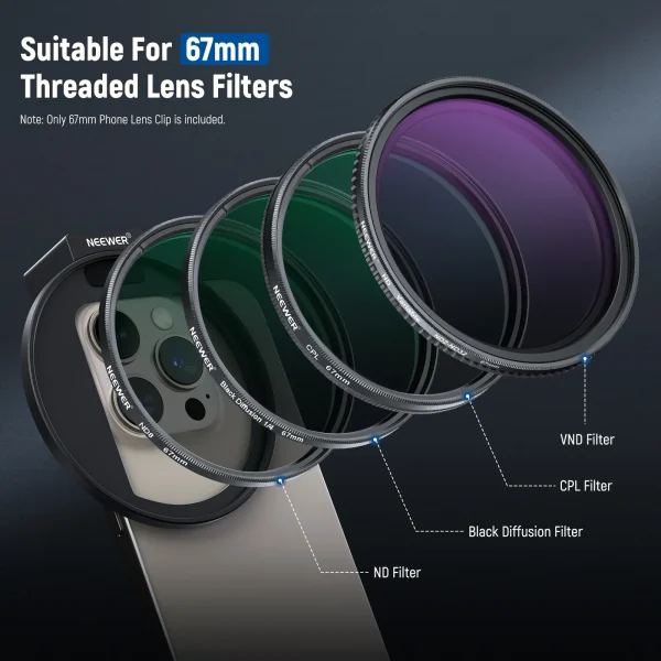 ADAPTADOR FILTRO 67MM PARA CELULAR NEEWER LA006 - Imagen 8