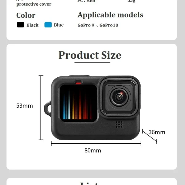 FUNDA SILICONA + TAPA PARA GOPRO 9 10 11 & 12 - Imagen 4