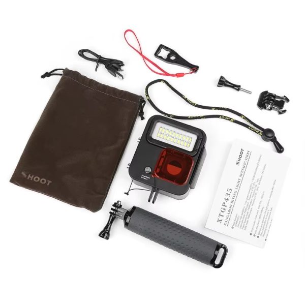 CARCASA + FOCO LED + MANGO SUMERGIBLE 40M GOPRO 3 4 5 6 7 - Imagen 4