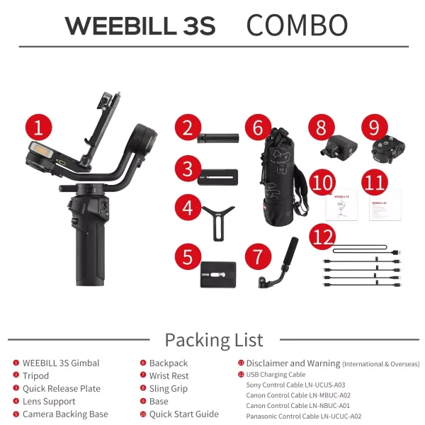 ESTABILIZADOR ZHIYUN-TECH WEEBILL 3S COMBO - Imagen 2