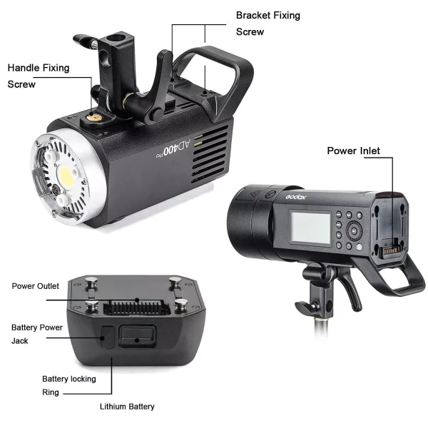FLASH GODOX AD400PRO TTL HSS 2.4G - Imagen 7