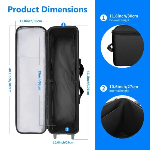 BOLSO EXTRA GRANDE PARA TRANSPORTE NEEWER CON RUEDAS - Imagen 5