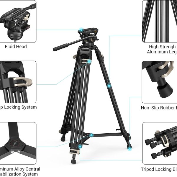 TRÍPODE VIDEO SMALLRIG AD-01 CABEZAL FLUIDO (3751B) - Imagen 2