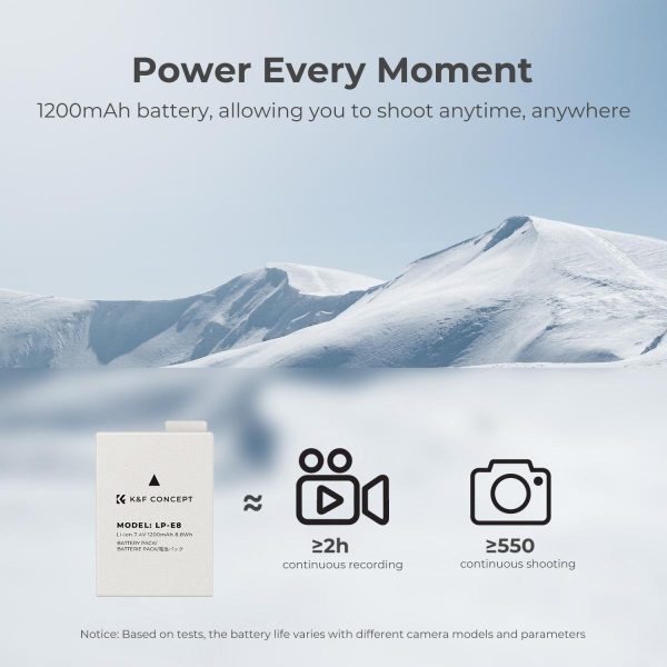 KIT KF CONCEPT CARGADOR DUAL + 2 BATERÍAS LP-E8 CANON 1200MAH - Imagen 3