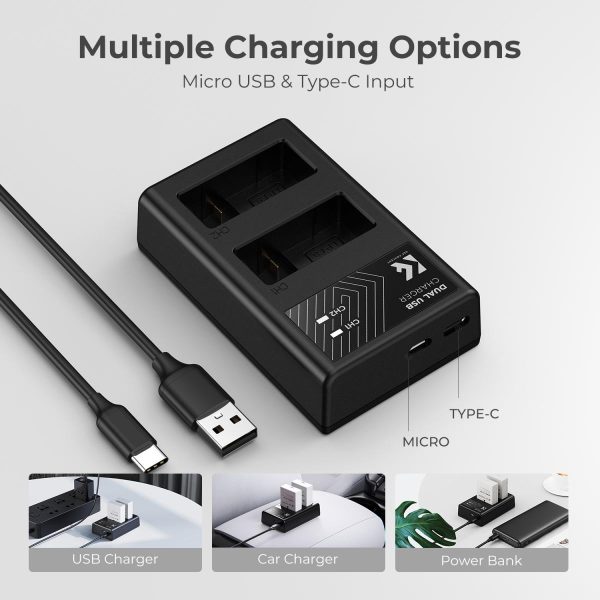 KIT KF CONCEPT CARGADOR DUAL + 2 BATERÍAS LP-E8 CANON 1200MAH - Imagen 5