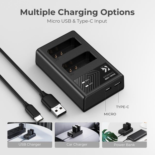 KIT KF CONCEPT CARGADOR DUAL + 2 BATERÍAS LP-E10 CANON 1200MAH - Imagen 5