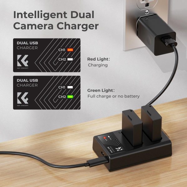 KIT KF CONCEPT CARGADOR DUAL + 2 BATERÍAS LP-E10 CANON 1200MAH - Imagen 7