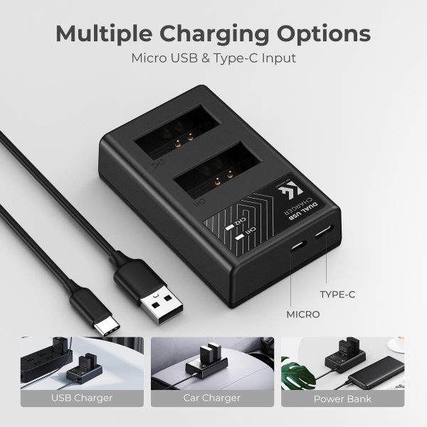 KIT KF CONCEPT CARGADOR DUAL + 2 BATERÍAS LP-E12 CANON 1200MAH - Imagen 5