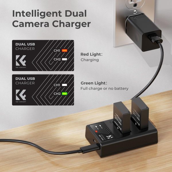 KIT KF CONCEPT CARGADOR DUAL + 2 BATERÍAS LP-E12 CANON 1200MAH - Imagen 7