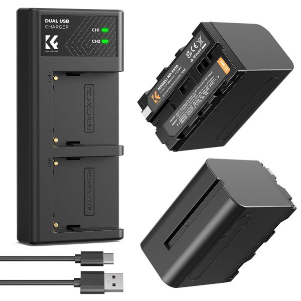 KIT CARGADOR DUAL + 2 BATERÍAS NP-F970 KF CONCEPT
