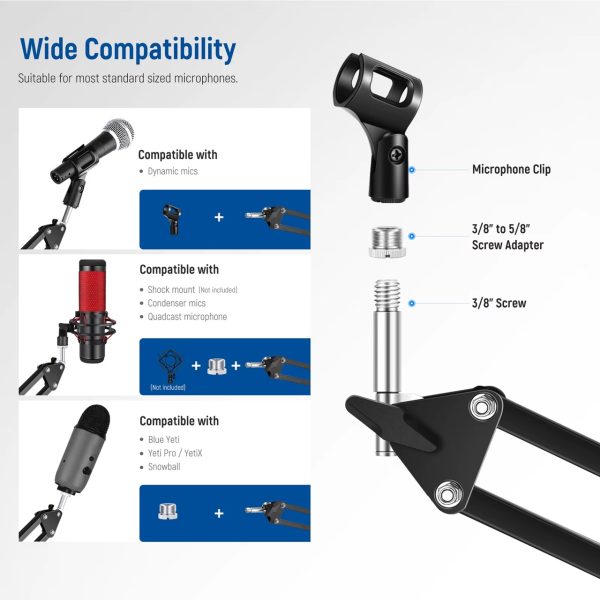 SOPORTE DE BRAZO PARA MICRÓFONO NEEWER NW-35A - Imagen 3