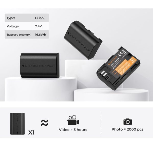 BATERÍA KF CONCEPT LP-E6NH CANON 2250 MAH - Imagen 3