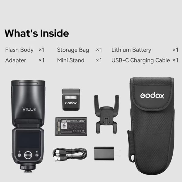 FLASH GODOX V100 TOUCH PARA CANON TTL HSS - Imagen 4