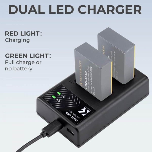 CARGADOR DUAL KF CONCEPT LC-E17 CANON PARA BATERÍA LP-E17 - Imagen 3