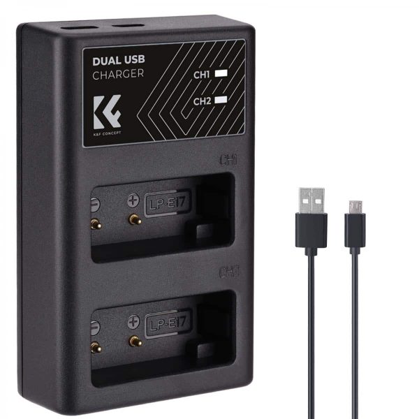 CARGADOR DUAL KF CONCEPT LC-E17 CANON PARA BATERÍA LP-E17