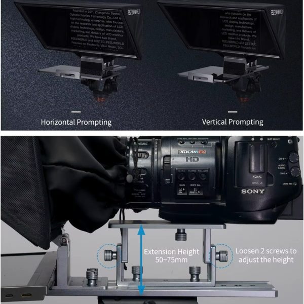 TELEPROMPTER FEELWORLD TP16  16 PULGADAS PARA CÁMARA O CELULAR - Imagen 11
