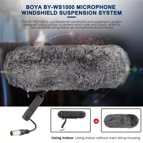 SISTEMA DE SUSPENSIÓN PARA MICRÓFONO AMBIENTAL BOYA BY-WS1000 - Imagen 4