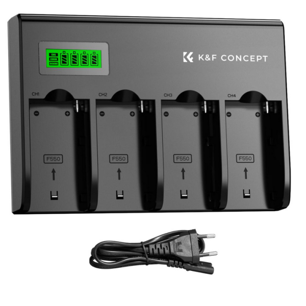 CARGADOR CUADRUPLE KF CONCEPT PARA BATERÍA NP-F970