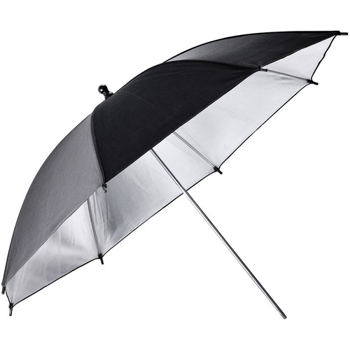PARAGUAS PLATEADO CON REBOTE EXTERIOR NEGRO 110CM GODOX UB-002