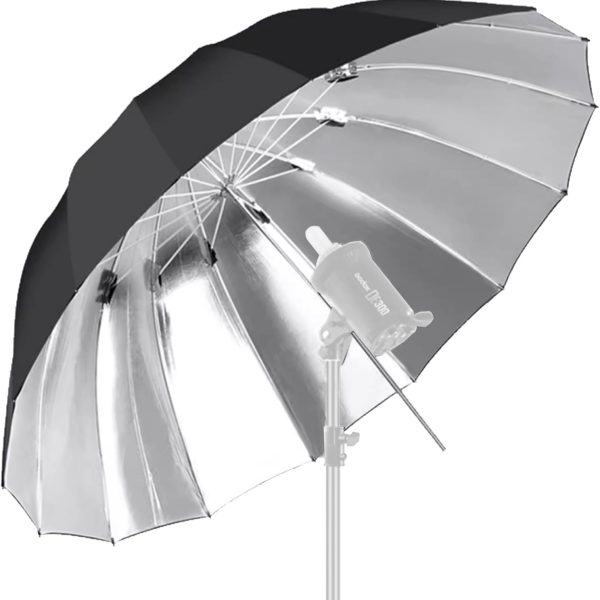 PARAGUAS NEGRO EXTERIOR PLATEADO INTERIOR 190CM GODOX UB-L3