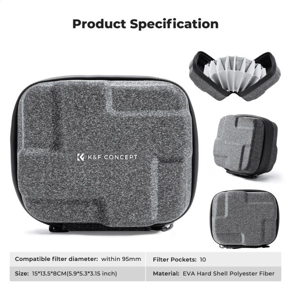 BOLSO IMPERMEABLE PARA FILTROS HASTA 95MM 10 ESPACIOS KF CONCEPT - Imagen 7