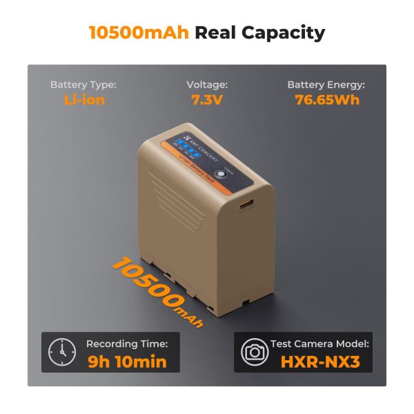 BATERÍA KF CONCEPT NP-F970 10500 MAH CARGA RÁPIDA BIDIRECCIONAL - Imagen 2