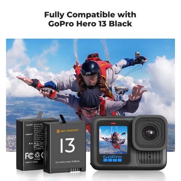 KIT 3 BATERÍAS + CARGADOR TRIPLE KF CONCEPTO PARA GOPRO 13 - Imagen 2