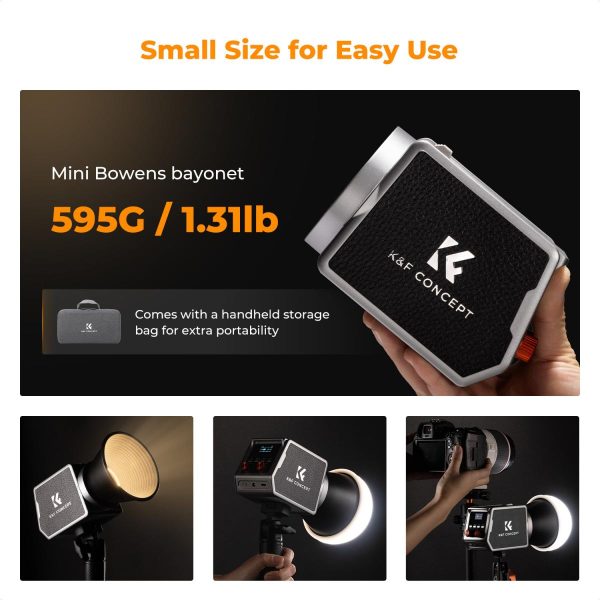 CAÑÓN LED K&F CONCEPT PL-60B 60W CON BATERÍA INTEGRADA DE 4500 MAH - Imagen 4