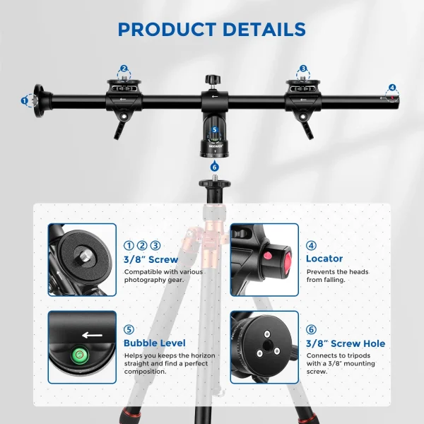 CABEZAL EJE CENTRALHORIZONTAL NEEWER NEEWER 62CM/76CM - Imagen 4