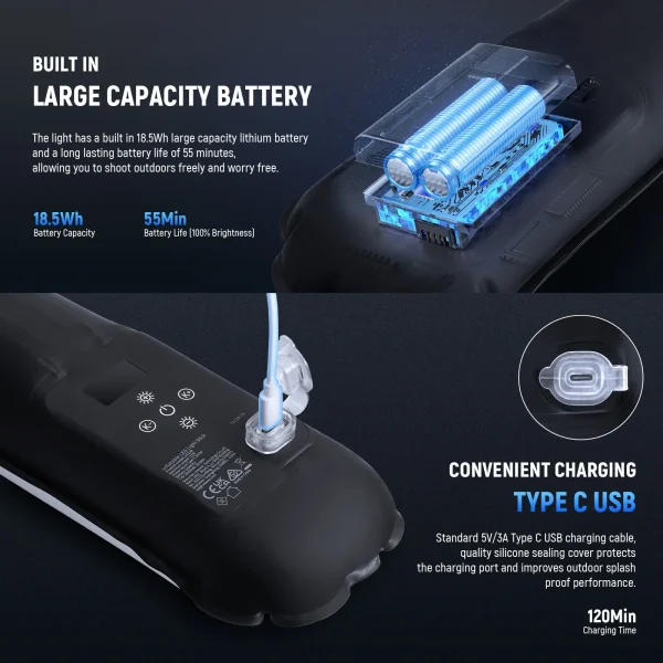 TUBO LUZ LED PORTATIL BICOLOR NEEWER GC21B 21W - Imagen 6