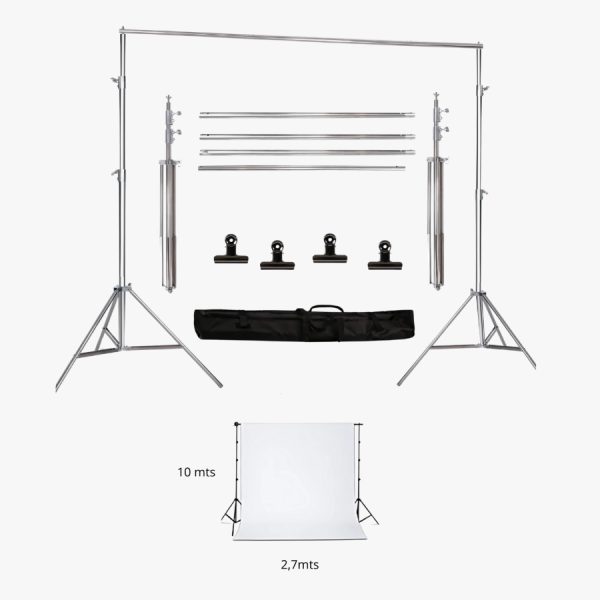 KIT PORTATELÓN ACERO INOXIDABLE BS-05 + FONDO PAPEL BLANCO(93) 2,7X10M (01939)