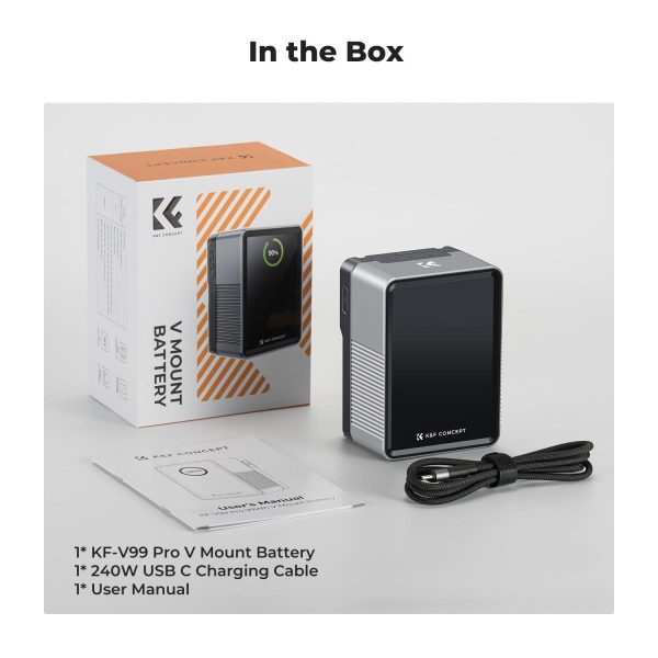 BATERÍA K&F CONCEPT V-MOUNT DE 99 WH CARGA RÁPIDA USB-C PD100W Y PUERTOS DE MÚLTIPLES SALIDAS - Imagen 2