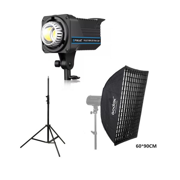 KIT CAÑÓN LED PULUZ 150W + ATRIL GODOX SN304 + SOFTBOX 60x90CM GODOX CON GRILLA
