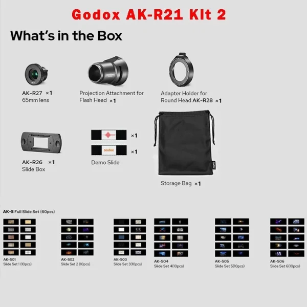 KIT GODOX GODOX AK-R21 + AK-S 60 DIAPOSITIVAS PARA FLASH CABEZA REDONDA - Imagen 4